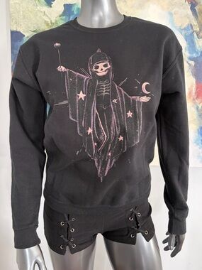 MCR Black Skeleton Wizard Crewneck Black Sweatshirt